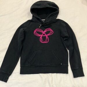 TNA Black and Pink Logo Hoodie Sweatshirt with sequin front logo